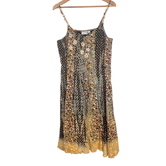 One Body of Love Steve Barraza Boho Hippie Dress Floral Embroidered Size Large - Picture 1 of 12